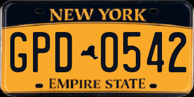 NY license plate GPD0542