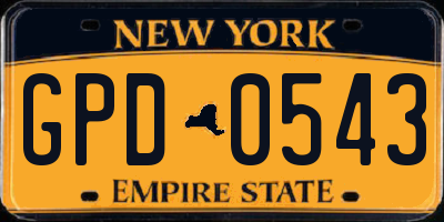 NY license plate GPD0543
