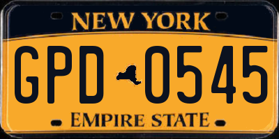 NY license plate GPD0545