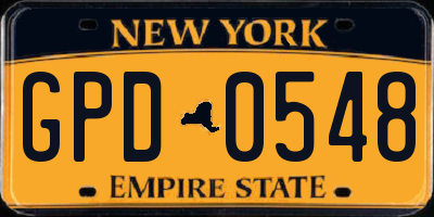 NY license plate GPD0548