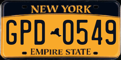 NY license plate GPD0549