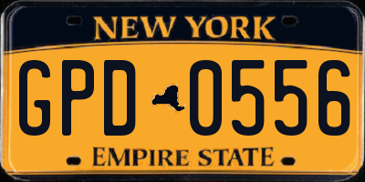 NY license plate GPD0556