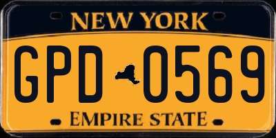 NY license plate GPD0569