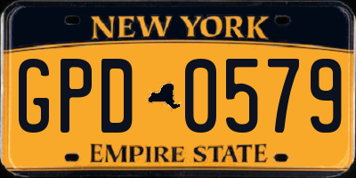 NY license plate GPD0579