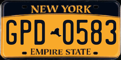 NY license plate GPD0583