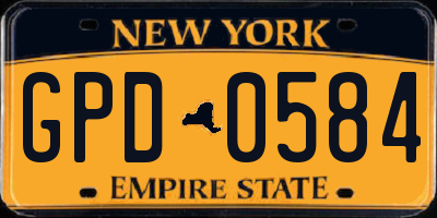 NY license plate GPD0584