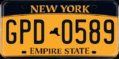 NY license plate GPD0589