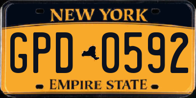 NY license plate GPD0592