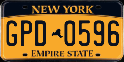 NY license plate GPD0596