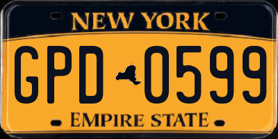 NY license plate GPD0599