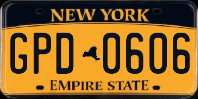 NY license plate GPD0606