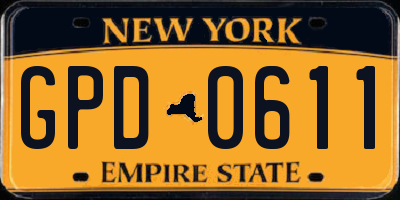 NY license plate GPD0611