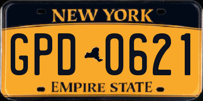 NY license plate GPD0621