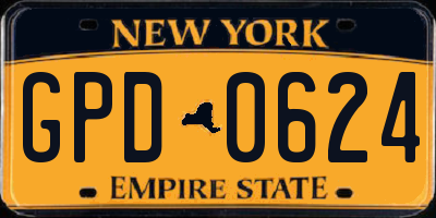 NY license plate GPD0624