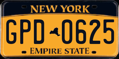 NY license plate GPD0625