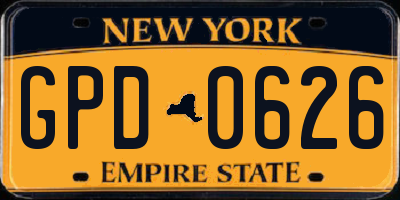 NY license plate GPD0626