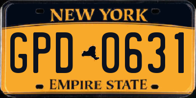 NY license plate GPD0631