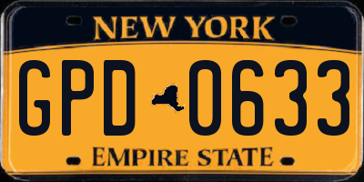 NY license plate GPD0633