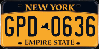 NY license plate GPD0636