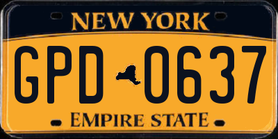 NY license plate GPD0637
