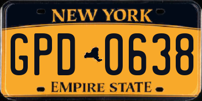 NY license plate GPD0638