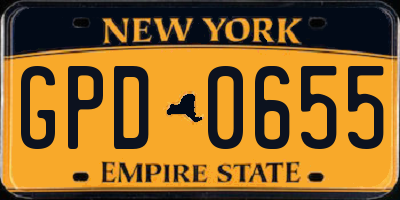 NY license plate GPD0655