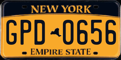 NY license plate GPD0656