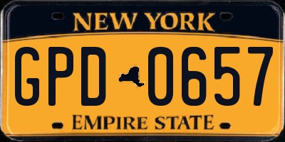 NY license plate GPD0657