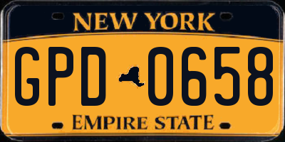 NY license plate GPD0658