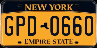 NY license plate GPD0660