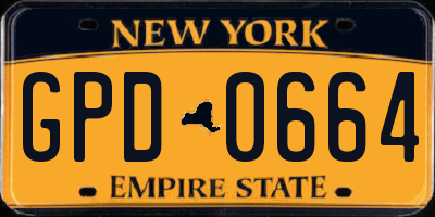 NY license plate GPD0664