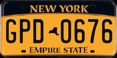 NY license plate GPD0676