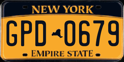 NY license plate GPD0679
