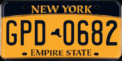 NY license plate GPD0682