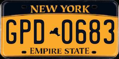 NY license plate GPD0683