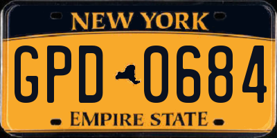 NY license plate GPD0684