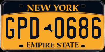 NY license plate GPD0686