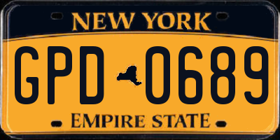 NY license plate GPD0689