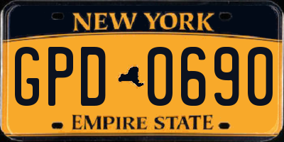 NY license plate GPD0690