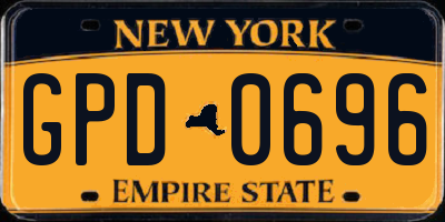 NY license plate GPD0696