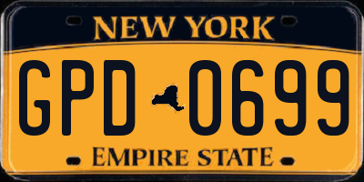 NY license plate GPD0699