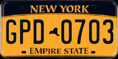 NY license plate GPD0703