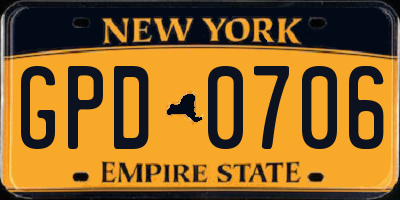NY license plate GPD0706