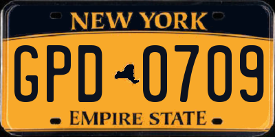 NY license plate GPD0709