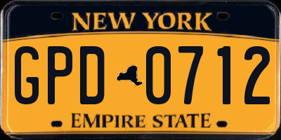 NY license plate GPD0712