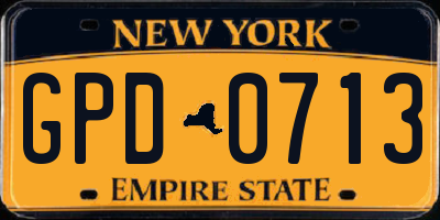 NY license plate GPD0713
