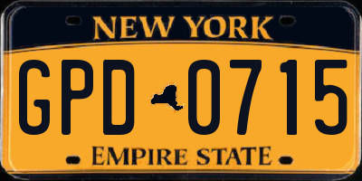 NY license plate GPD0715