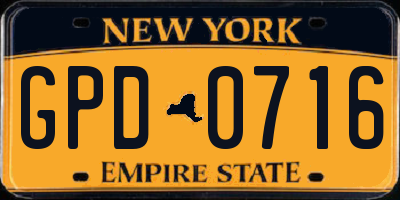 NY license plate GPD0716