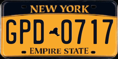 NY license plate GPD0717