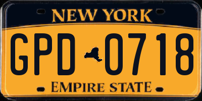 NY license plate GPD0718